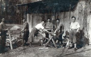 קבוצת "גורדוניה", אמצע שנות השלושים. "חטיבת ועיבוד עצים" כדרך למימון הפעילות הציונית וכהכשרה פיזית לעליה לארץ ישראל. 
ש"י עגנון, גליצאי בכל רמ"ח אבריו (בוצ'אץ', מחוז טרנופול), בספרו "אורח נטה ללון", המבוסס על רשמי ביקורו המטלטל בעיירת הולדתו ב 1930, כותב על הבוז לו זכו הציונים (כמו אלה שבתמונה) בתחילת דרכם. להלן שני ציטוטים מהספר, פרק ששה וארבעים / "אדם חדש", עמ' 251: "פשט את ידו ונתן לי שלום ואמר, שלום, ומיד חזר ואמר, שלום עליכם, כדי שלא תטעה שהוא ציוני ....". וכן: "שאלתי את פינחס אריה, אם בנו חבר הוא לאגודת ישראל, חייך ואמר, מכל מקום אינו ציוני".
