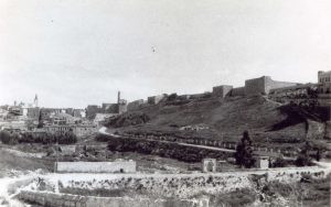 מבט למגדל דוד והחומה מימין משה.