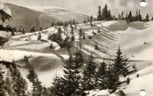 בתמונה: צ'רנו-הורה (גם צ'רנו-גורה, ובאופן מילולי - ההר השחור, וכאן דוקא מושלג בחורף) בהרי הקרפטים במזרחה של גליציה (כיום מערב אוקראינה) , מחוזות שבטי ההוצולים ההרריים, קבוצה אתנית תרבותית יחודית באזור הזה.