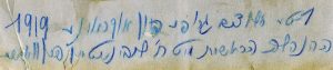 לצד התמונה כאמור, טקסט הבהרה ביידיש ותרגמו להלן: "קבוצת החלוצים הראשונה מאוקראינה, 1919, ההנהלה הראשית עם החבר רובינשטיין מוורשה". 
פרטים נוספים אודות הארועים הללו ראו בנספח.